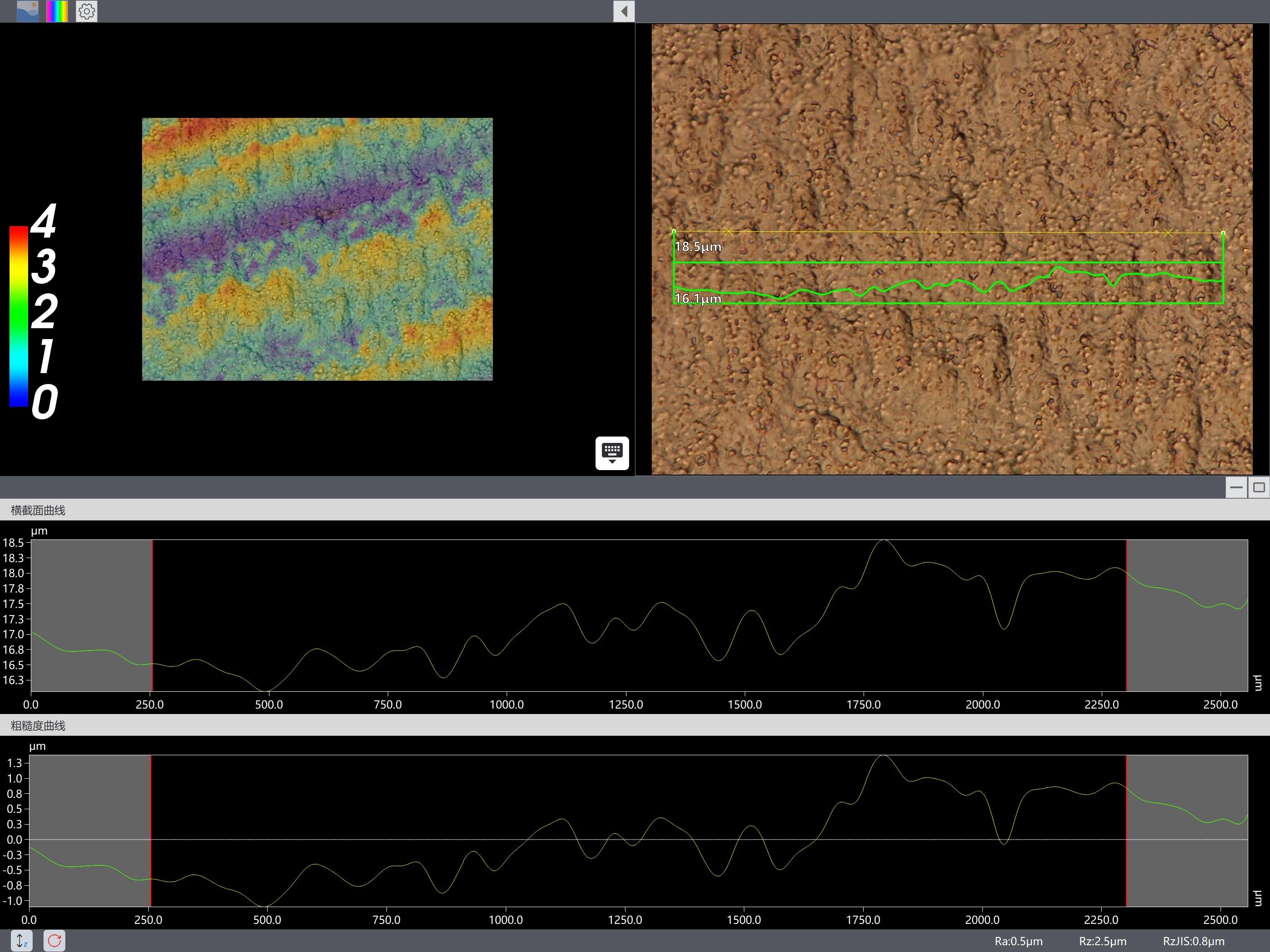 铜箔表面粗糙度测量