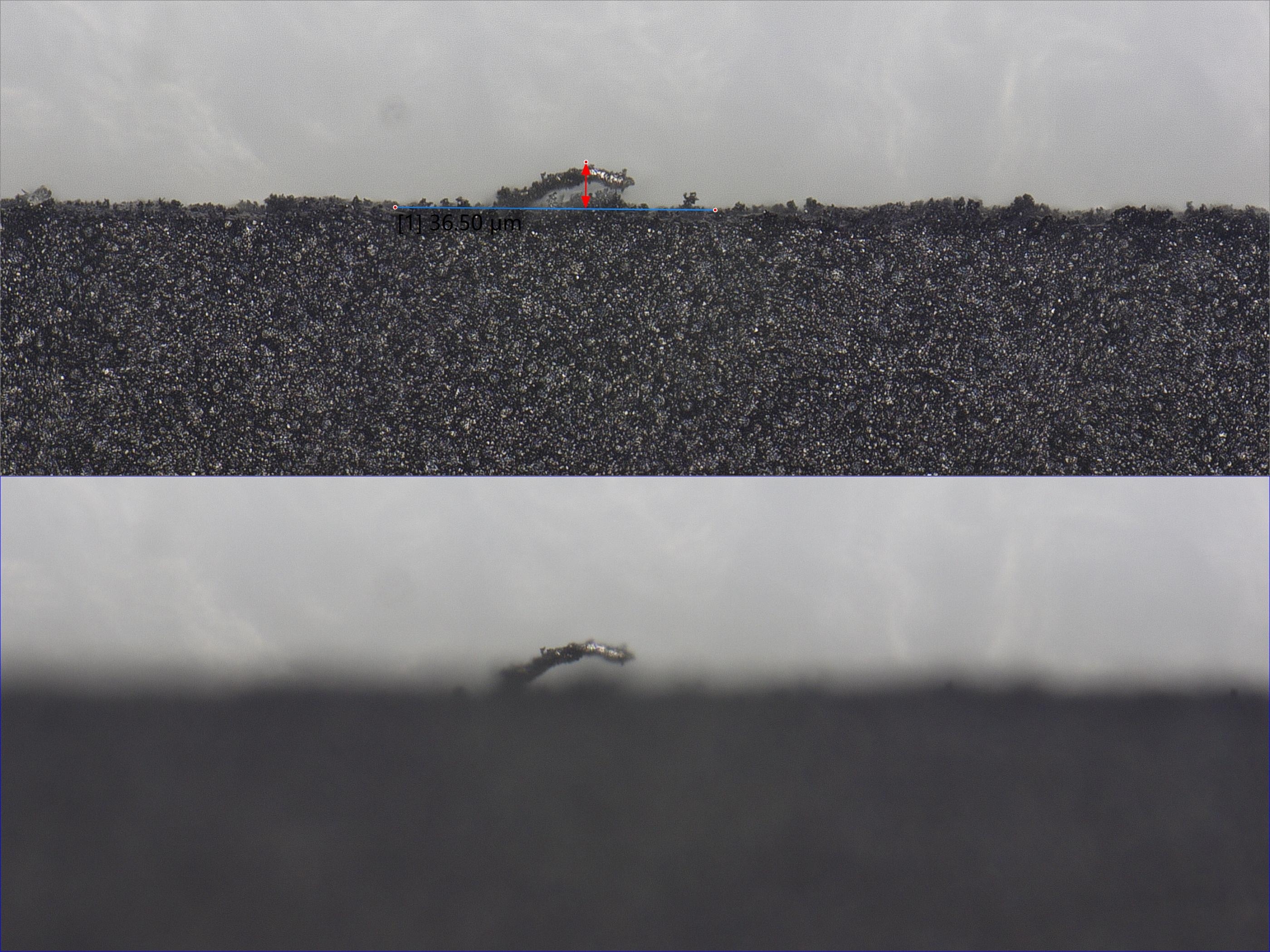 极片毛刺测量效果对比